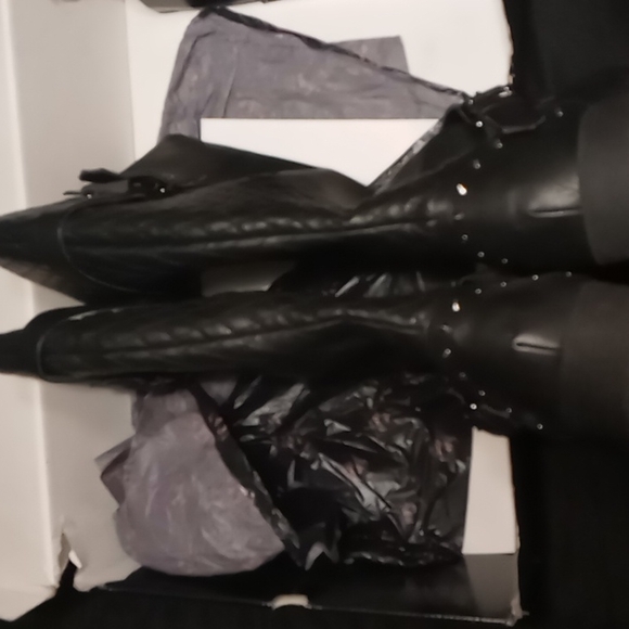 Size 12 Torrid Black Biker Boots - Picture 4 of 4